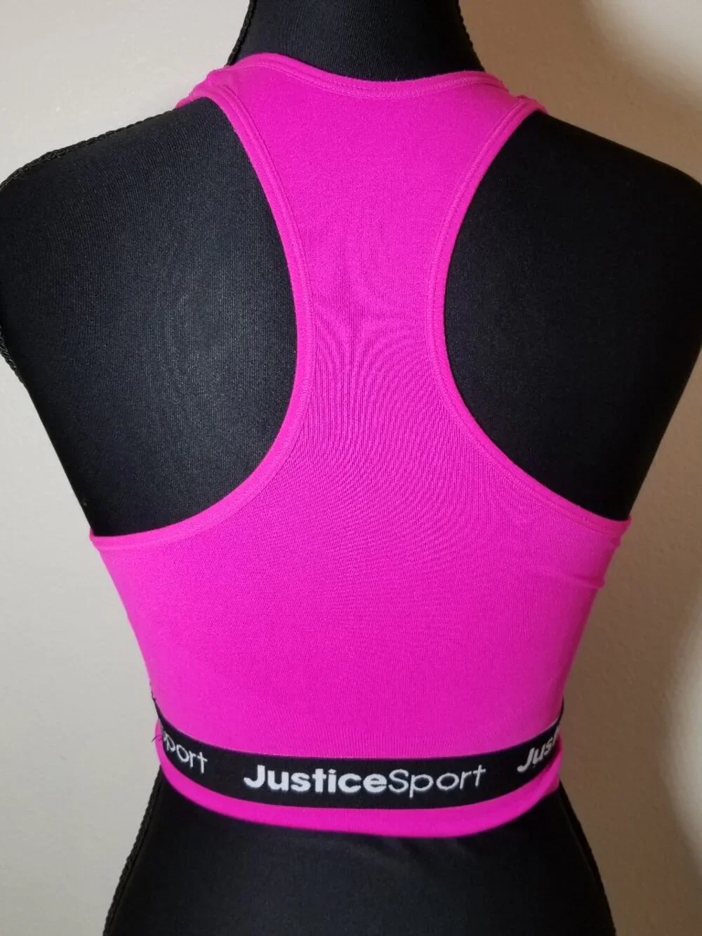 Justice Sports Bra Girls Size 34 Racerback Lot of 2 Pink & Gray Tie Dye Athletic
